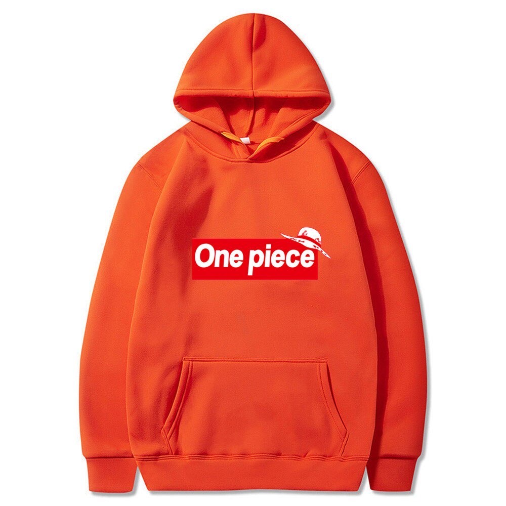 One Piece Topi Jerami Anime Jumper Hoodie II Sweater Hoodie Anime II Sweter Oblong Topi II SIZE M - XL ( Pria &amp; Wanita / Anak &amp; Dewasa )