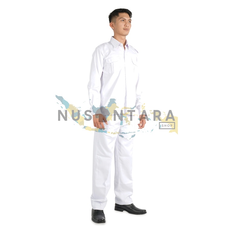 Seragam Dinas Pdh Putih Setelan Sergam Pns Putih Baju Pemda Pria Baju Dinas PNS Pria Baju Pns Putih