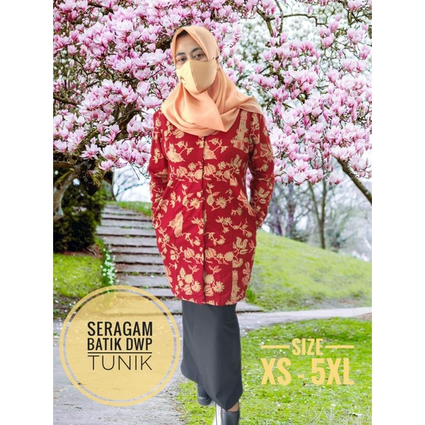 Seragam Batik DWP tunik furing dan tanpa furing termurah terlaris