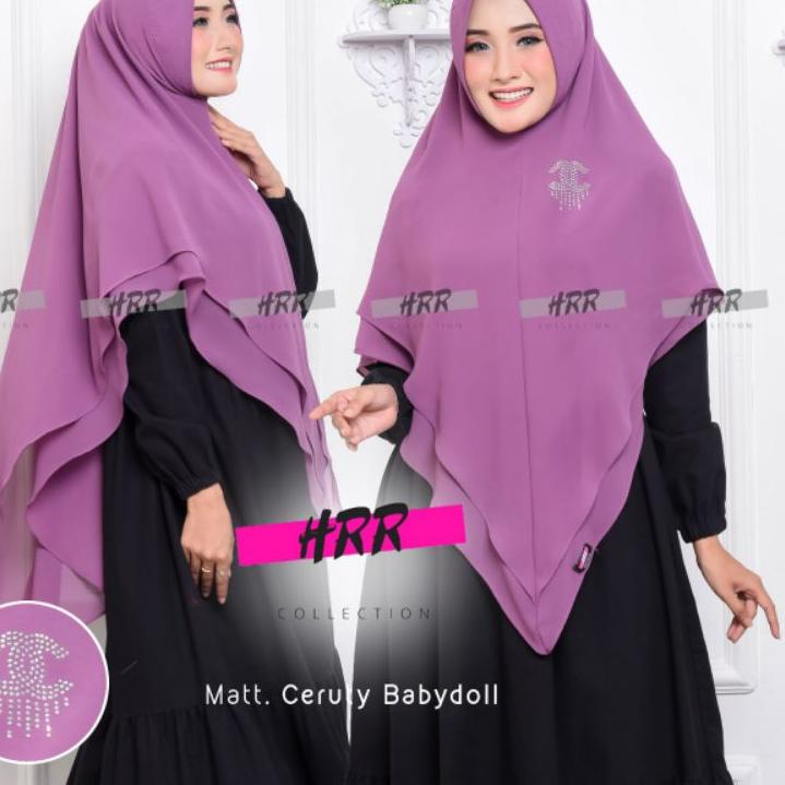 ⤴ KHIMAR 2 LAYER RUNCING, HIJAB 2 LAYER LANCIP JUMBO ㆁ