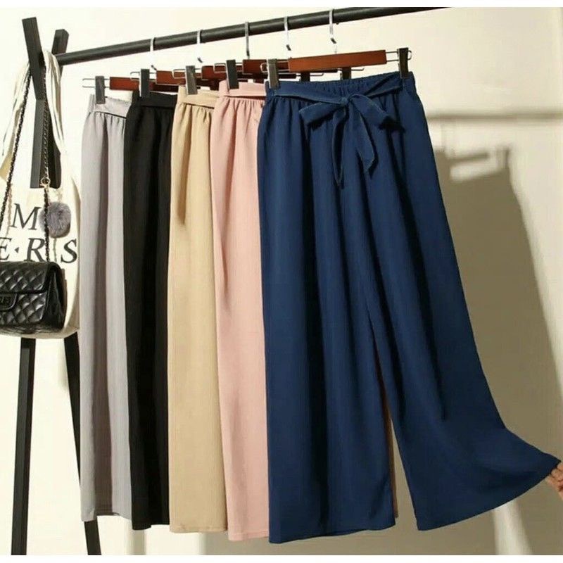 Tq88indonesia Fashion Celana Kulot Wanita Terbaru / Kulot Ribon Pants / Celana Longgar Wanita / Celana Panjang Wanita / Celana Polos / Celana Santai Cewek / Celana Murah