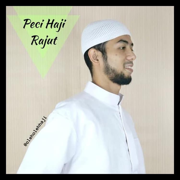 paling murah Peci Rajut / Kopiah Haji / Peci Haji / Kopyah Haji - Putih terbaik