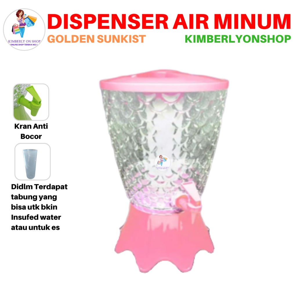 Dispenser Air Minum Tempat Air Motif Ikan Drink Jar Golden Sunkist