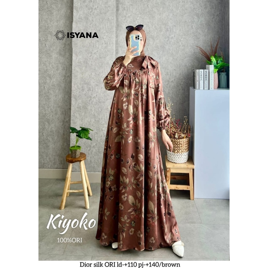 kiyoko dress dres maxi maxy pakaian baju gamis gaun syari longdress motif adem ld 110 xxl big size w