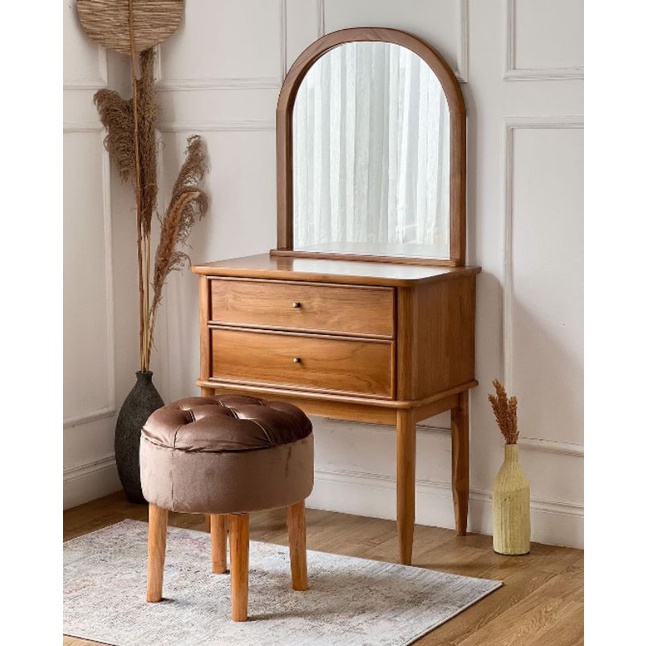 Meja rias kecil retro , meja rias vintage minimalis