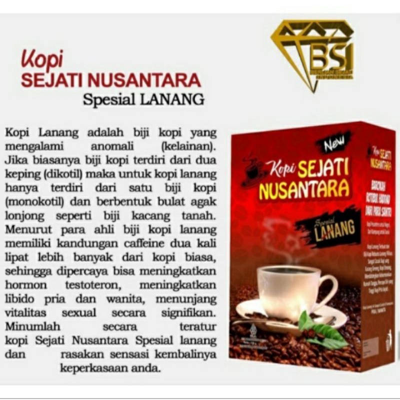 KOPI SEJATI NUSANTARA 1 Box isi 15 Sachet