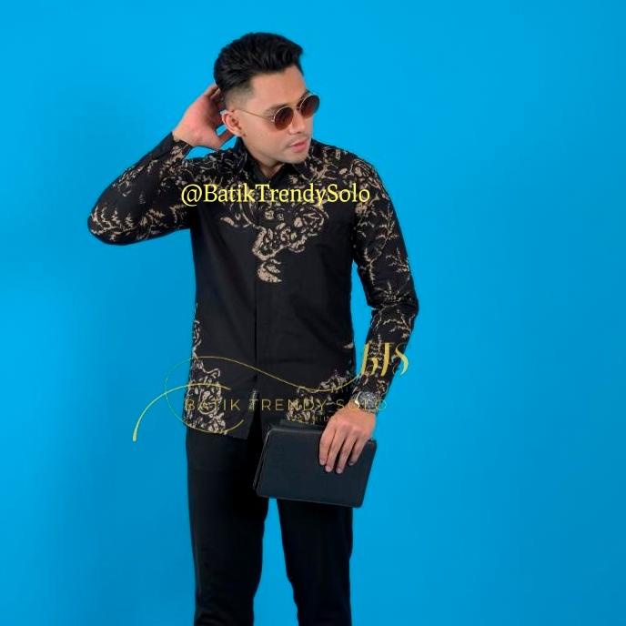 Top Produk.. Hem  Kemeja Baju Batik Pria Cowok Laki Laki Slimfit Full Lapis Furing Lengan Panjang Le