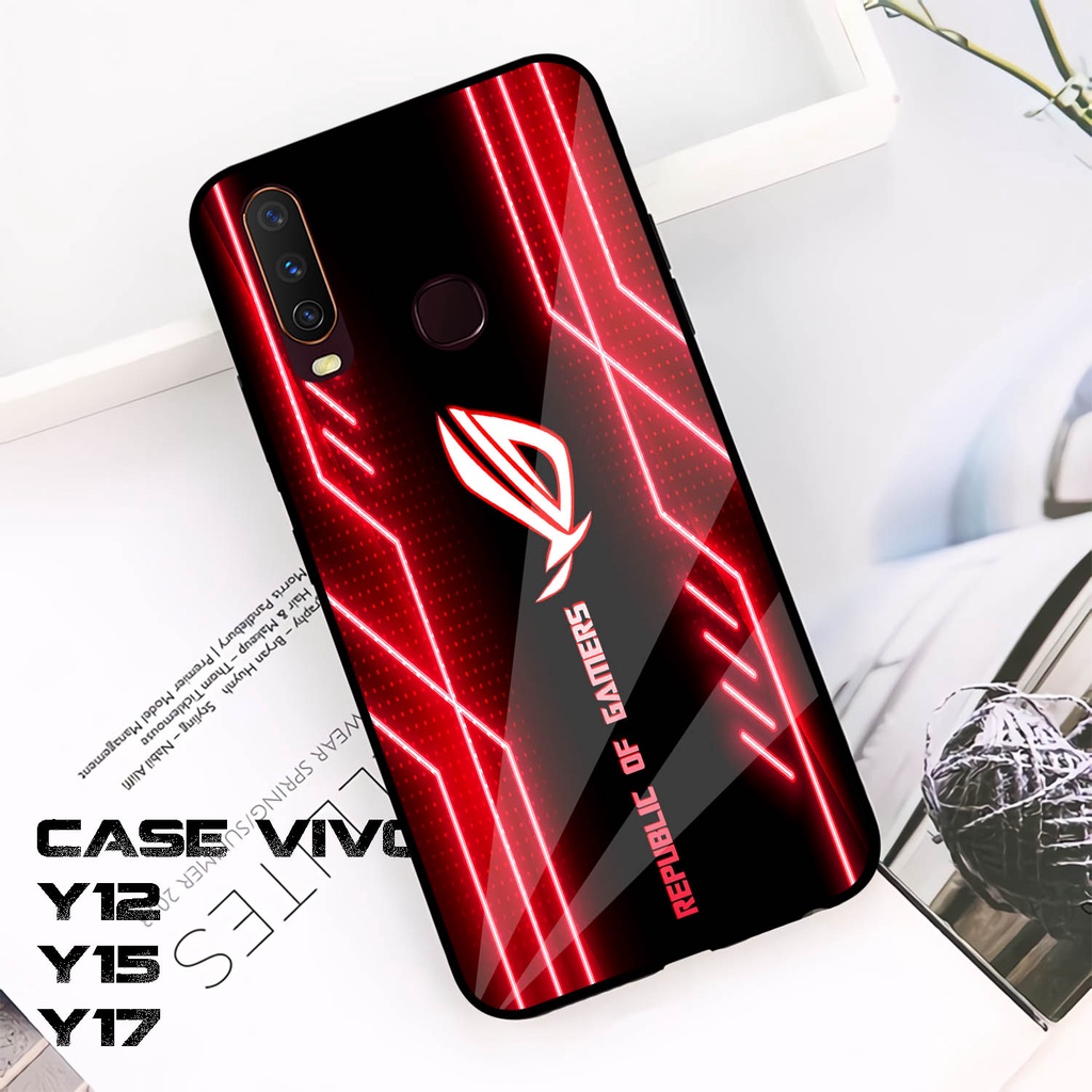 Case Kilau VIVO Y12 | Y15 | Y17 | Casing Hp Glossy Motif Rog Neon