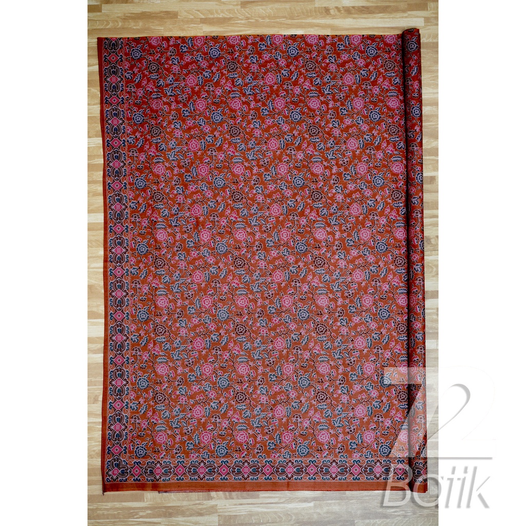 KAIN BATIK KATUN Premium Motif Kembang Warna Merah Merah Muda Hitam 727365 Cap 72 Jarik Jarit Samping Kebat Panjang Batik Katun Modern Premium Bahan Seragam Batik Pernikahan Kantor Keluarga Murah Kamen Jadi Batik Bali Lembaran