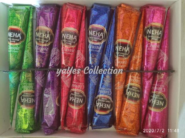 Henna cone Kuku nail neha mahendi hand painting lukis tangan hena marron clasik white black red