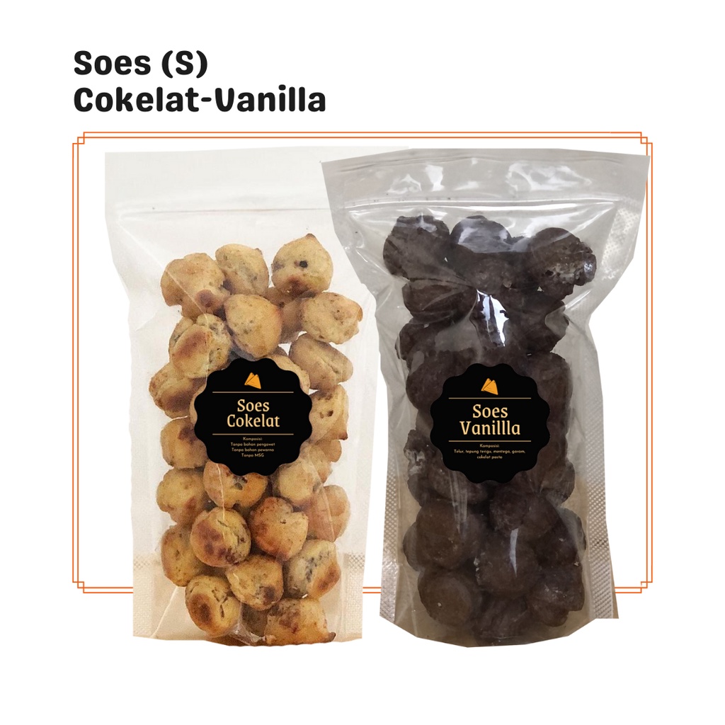 

Soes Cokelat / Vanilla (S) / Snack Cemilan / Sus Kering Mini Camilan Manis