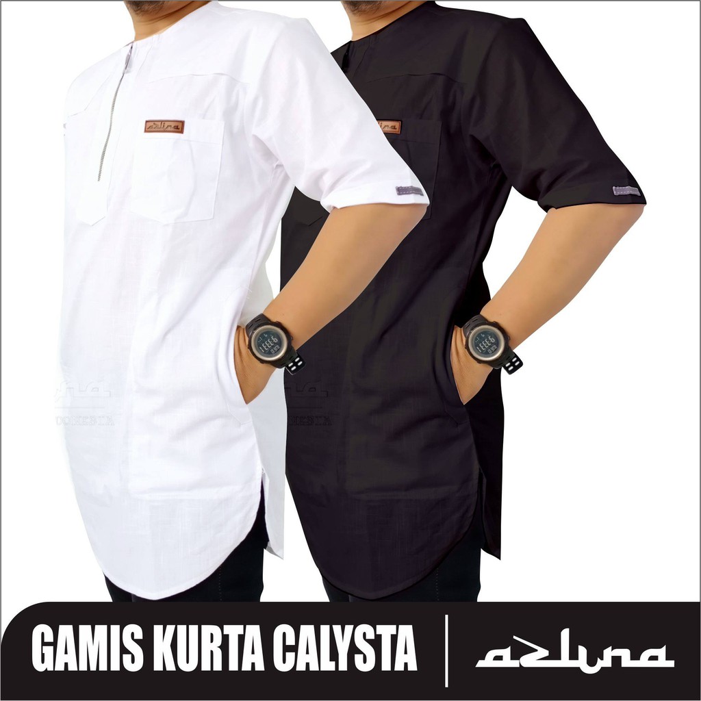 Jubah pria style -koko kurta zipper - baju muslim pria gamis pria koko dewasa lengan pendek