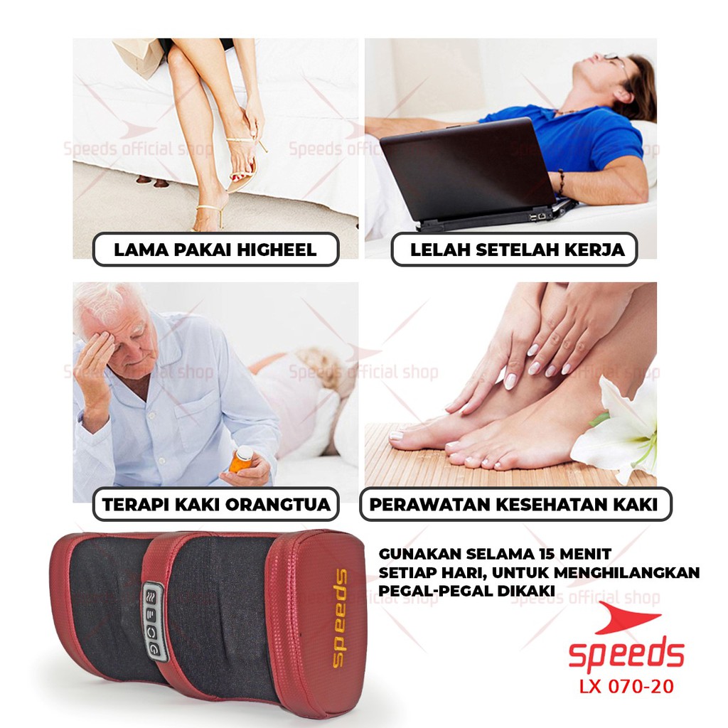 SPEEDS Alat Pijat Kaki Elektrik Foot Massager Terapi Kaki dan Badan Alat Kesehatan Portable 070-20-6