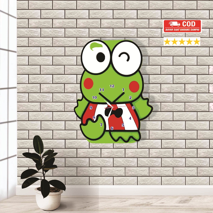 JAM DINDING KEROPI KARAKTER UNIK ANAK ANAK CUSTOM HANDMADE DEKORASI RUANGAN KAMAR MURAH