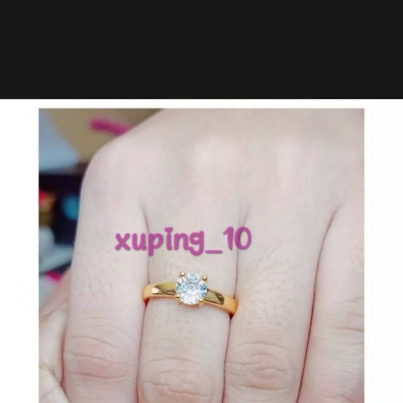 Cincin wanita mata satu gold 18k