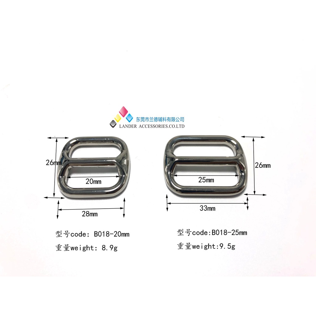 Lander High Quality Bag Buckle 25mm Belt Buckle / 2pcs