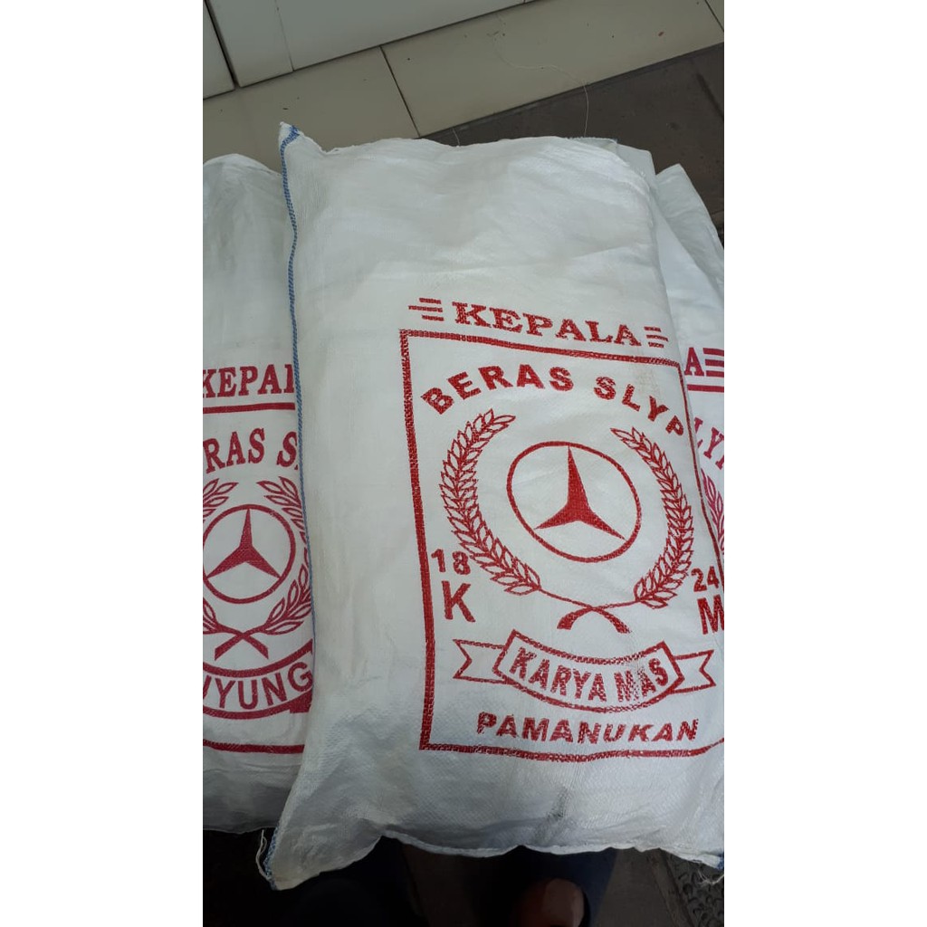 Karung plastik putih bekas beras 50kg