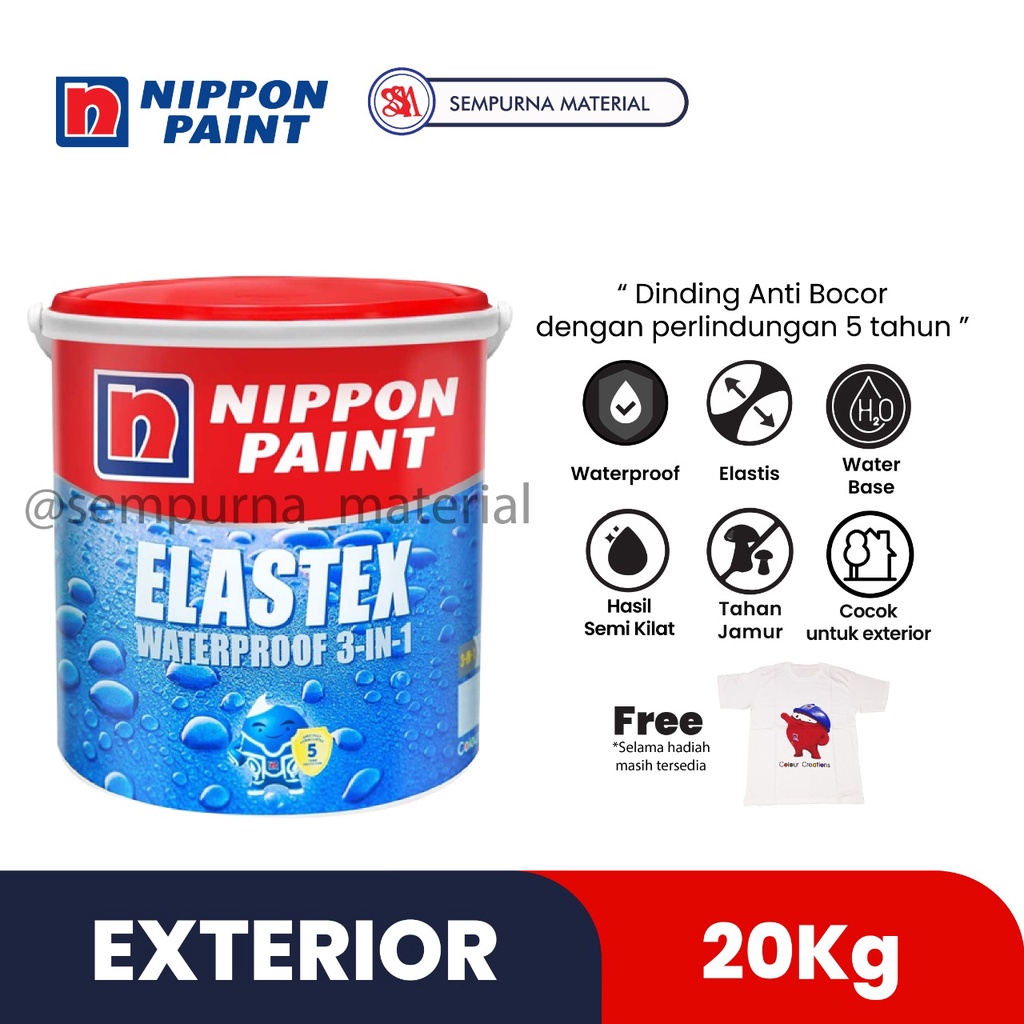 Cat Exterior Nippon Paint Elastex 20kg - Putih