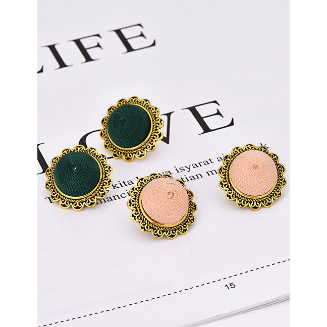 LRC Anting Tusuk Fashion Alloy Wax Rope Sun Flower Earrings F3291X