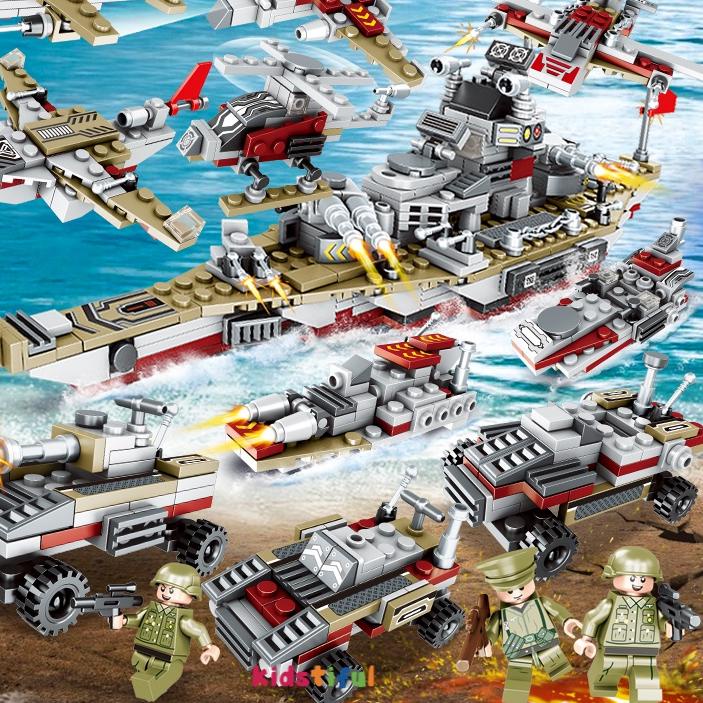 Hot Sale 500Pcs Kapal Perang Warship Blok Mainan Lego Polisi Kota Mainan Anak Laki-Laki 이