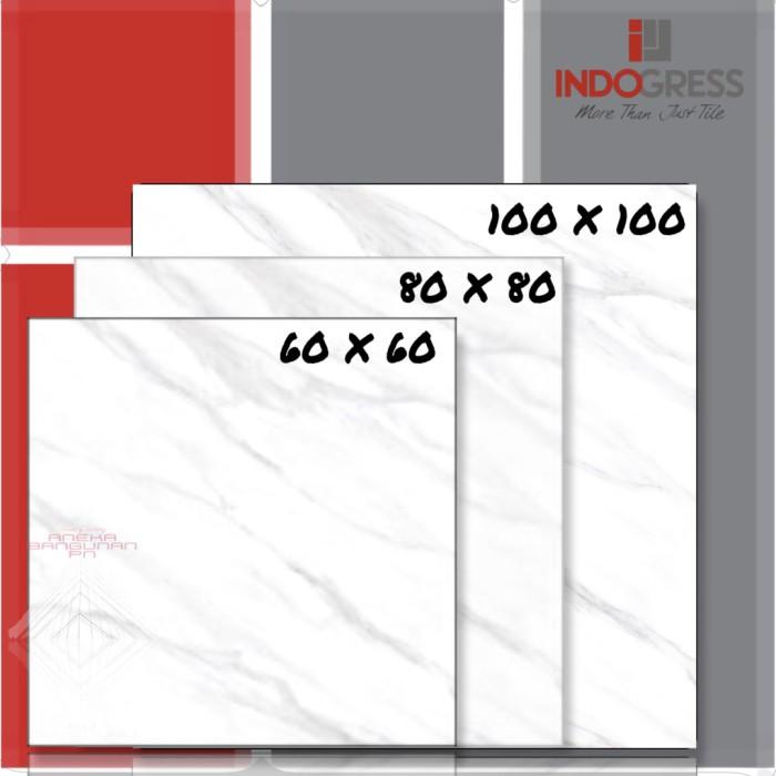 Granit Tile INDOGRESS Glaze P (Mengkilap) - GRIGIO CARRARA 60x60cm KW1