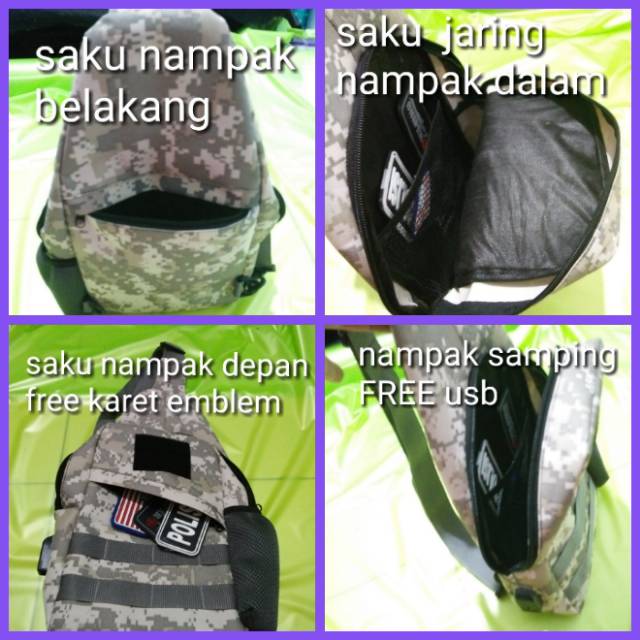 TAS SELEMPANG USB ARMY TACTICAL BOTOL