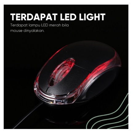 Optical Mouse Unitech M10 Black  Plus LED 800DPI