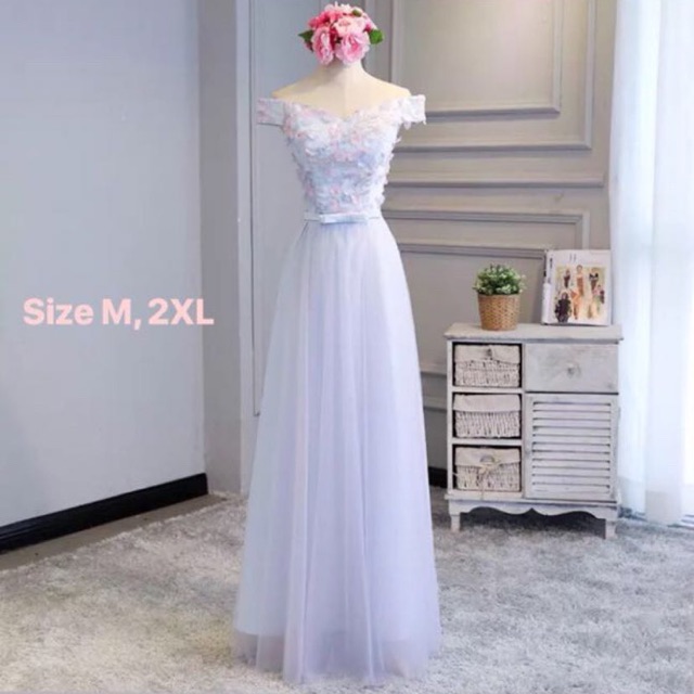 Dress bridesmaid pesta party gaun panjang