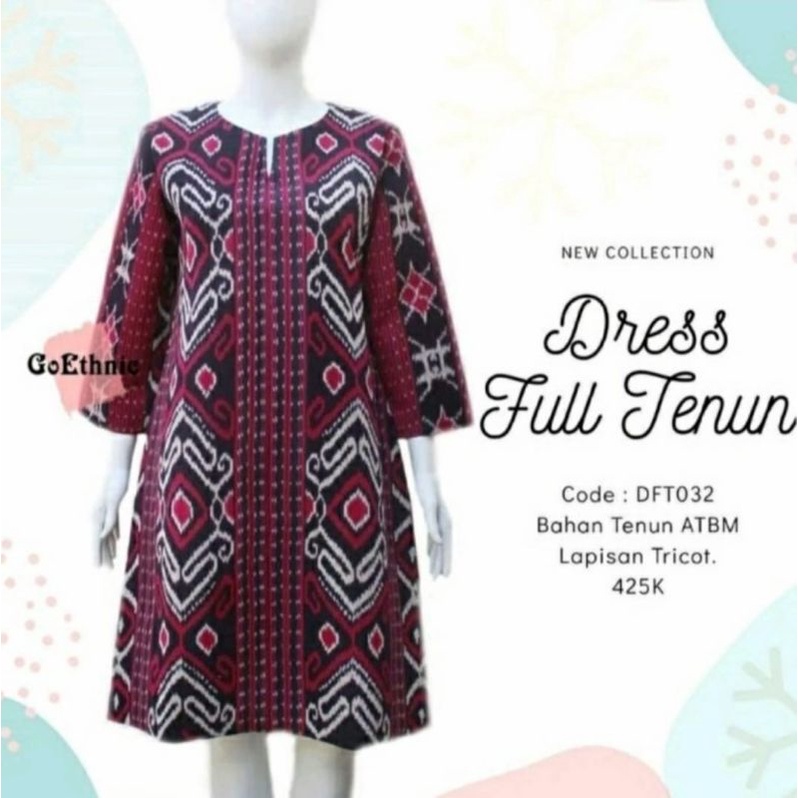 dress tenun ethnic motif Lampung lapis furing