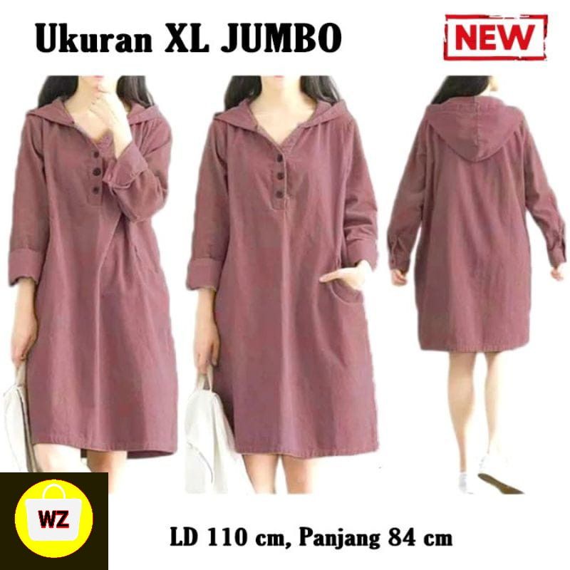 15052 Baju Wanita Tunik Hoodie Katun Jepang