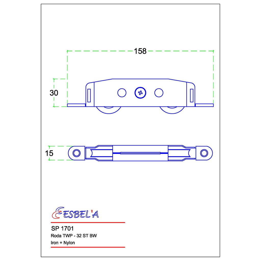 Esbela Roda Twin Pulley 32 St Bw Sp 1701 Shopee Indonesia