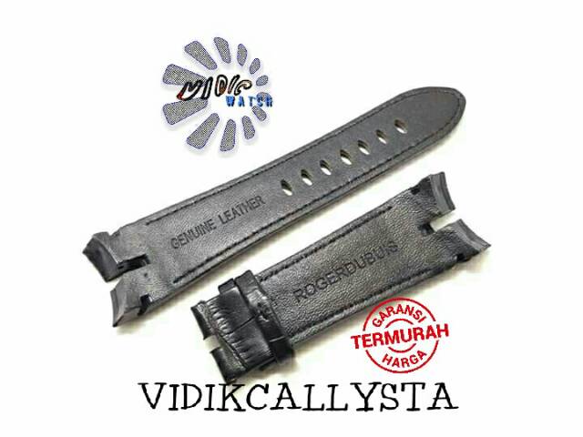 STRAP TALI JAM KULIT ROGER DUBUIS ROGERDUBUIS 26 MM PREMIUM HITAM DAN COKLAT