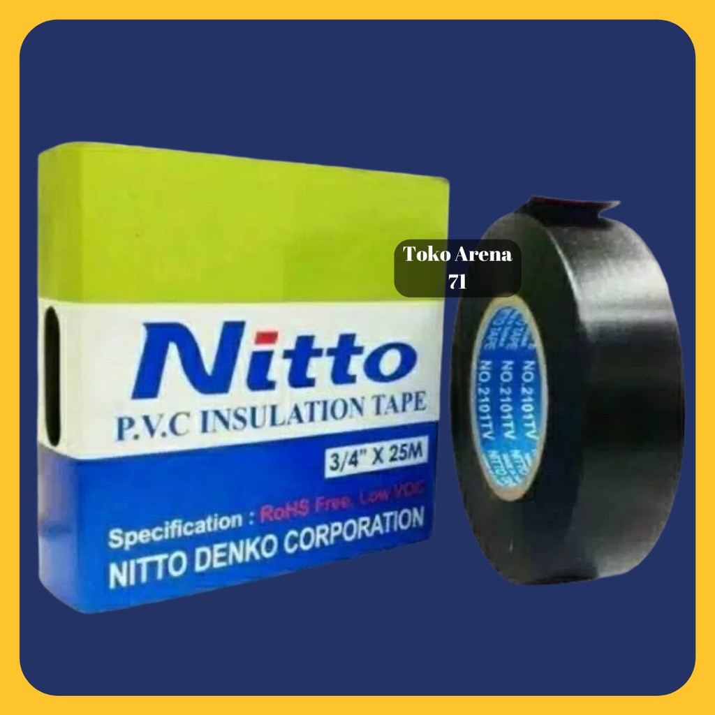 Isolasi Listrik Nitto / Lakban Nitto / Isolasi Nitto / Tape Nitto PVC Insulation 3/4" X 30 M (Black)
