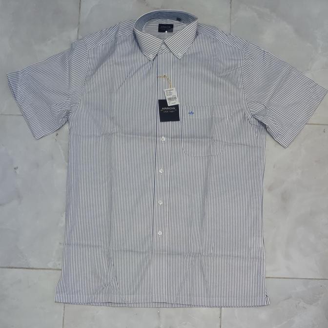 Kemeja Pria Arrow Lengan Pendek Garis Biru Caragampang77