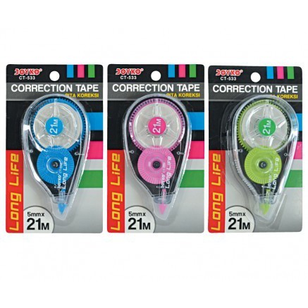 

Tip-ex Kertas / Correction Tape CT-533 Long Life Joyko 21 M