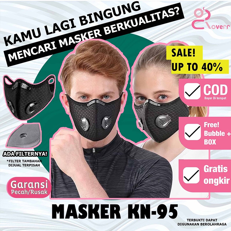 Premium Masker Respirator Ventilator Filter Udara Kn 95 Breatheable Sport Mask Impor Bisa Dicuci MS2