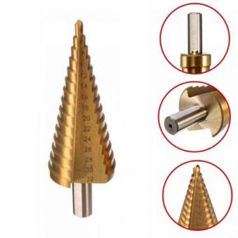 Mata Bor Pagoda 4-32mm HSS Titanium Bor Cone Payung Step Drill 15 Step 100% original