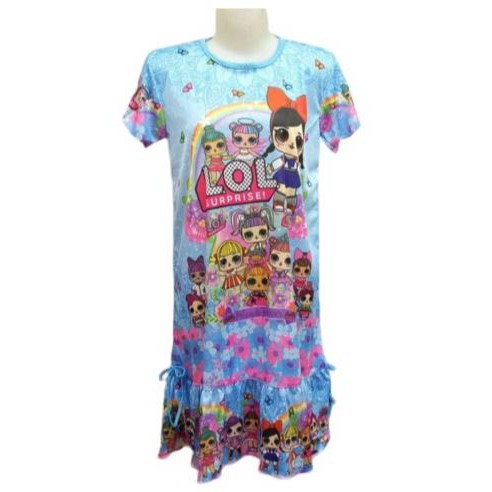 Dress anak perempuan LOL kaos baju tidur rok daster babydolls DABG20X