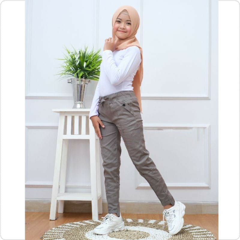 CELANA BAGGY PANTS ANAK KATUN TWILL:6--14 THN