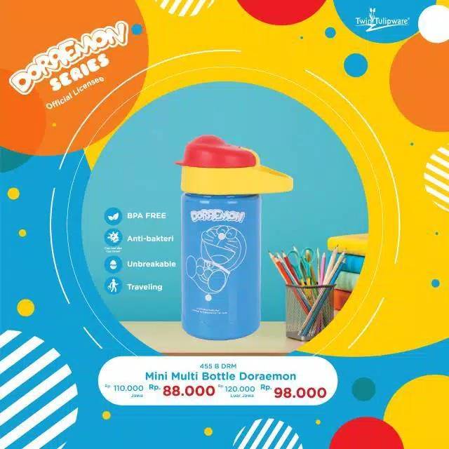 PROMO botol minum doraemon/ mini multi bottle twin tulipware