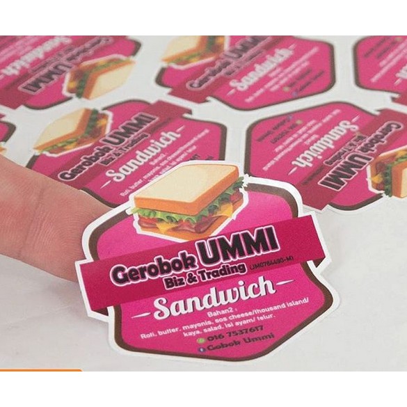 

sticker makanan, sticker kue kering, sticker toko , sticker custom paling murah