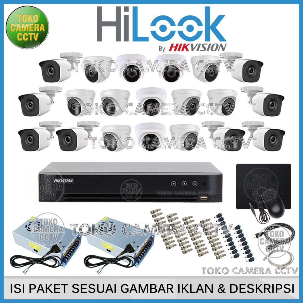 PAKET CCTV HILOOK 2MP 32 CHANNEL 20 KAMERA