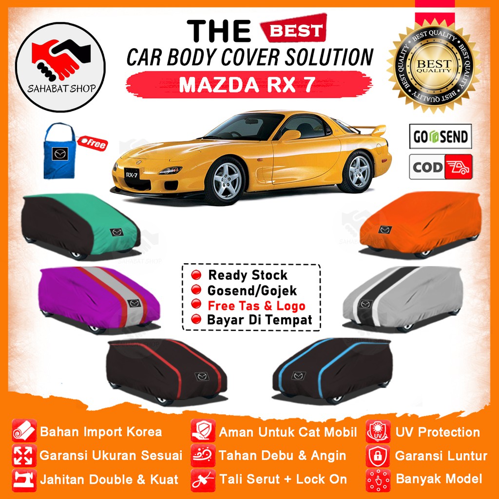 Sahabat Body Cover Mobil Mazda RX7 / Sarung Penutup Sedan Mazda RX-7 Outdoor / Tutup Mantel Selimut Mantol Jas Pelindung Tutupan Kerudung Kerodong Terpal  Bungkus Kelambu Mobil Anti Air Waterproof Model Biru