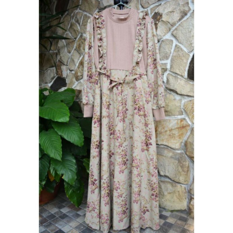 Dress vintage / gamis vintage / gamis flower / gamis bunga / gamis syari / gamis mocca