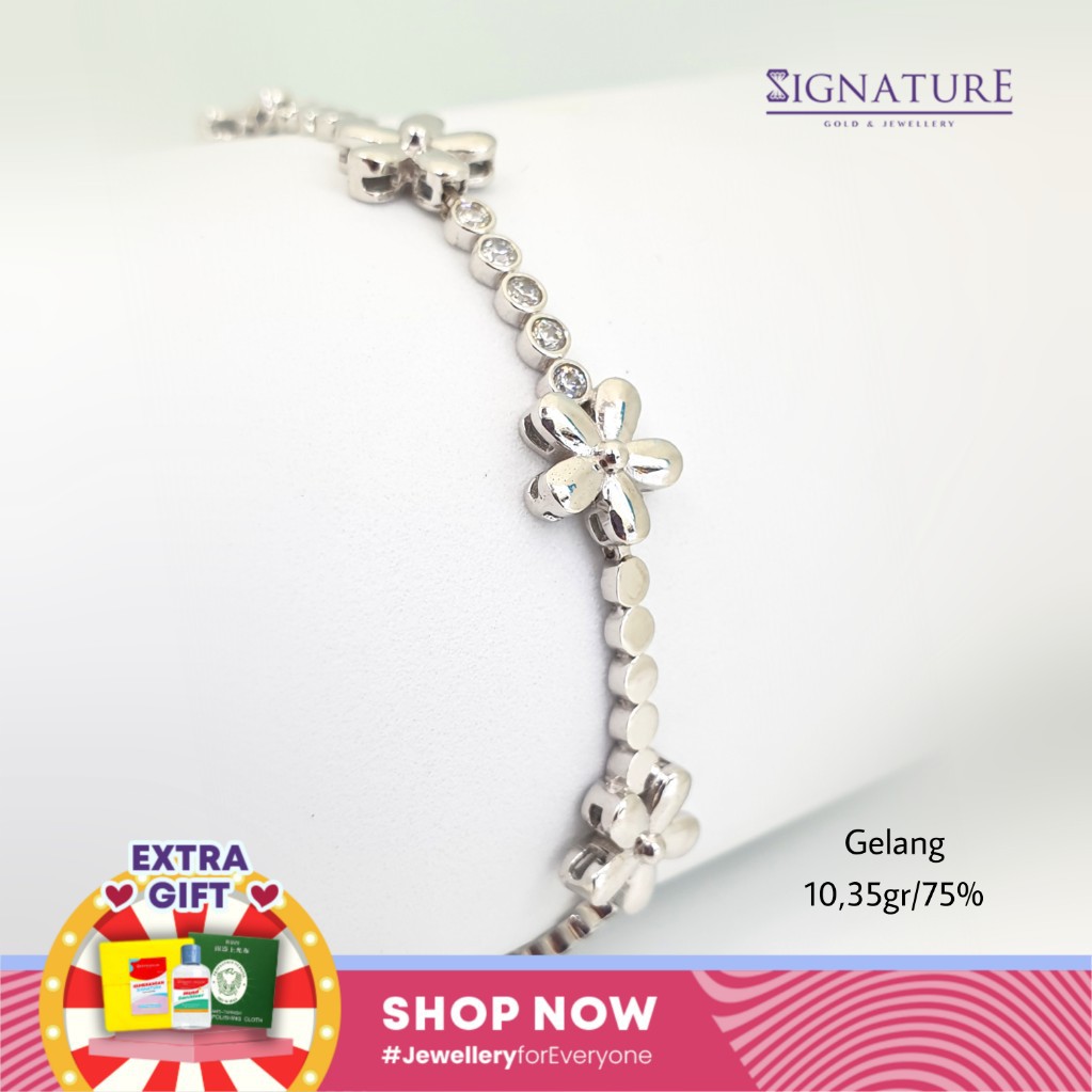 GELANG EMAS PUTIH KADAR 750 MODEL AYUGOLD Collection.#154