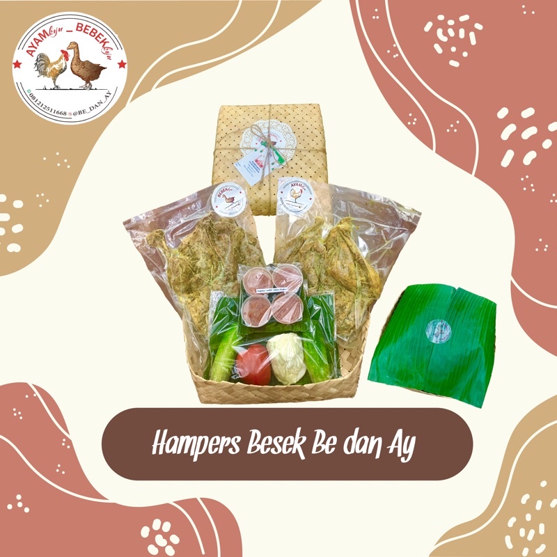 

Hampers Besek(1 ekor ayam kampung asli ungkep & 1 ekor bebek ungkep) FROZEN