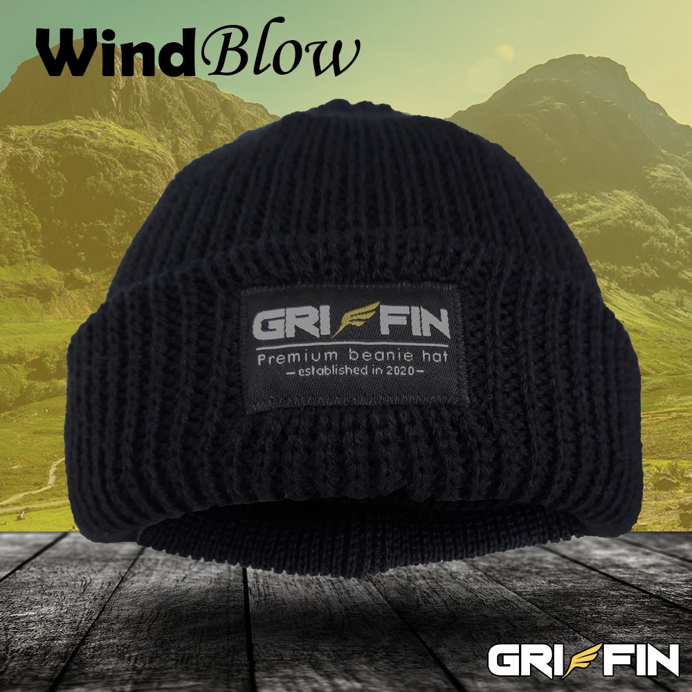 Beanie Hat Kupluk Pria Windblow Griffin Distro Skate Dewasa Keren