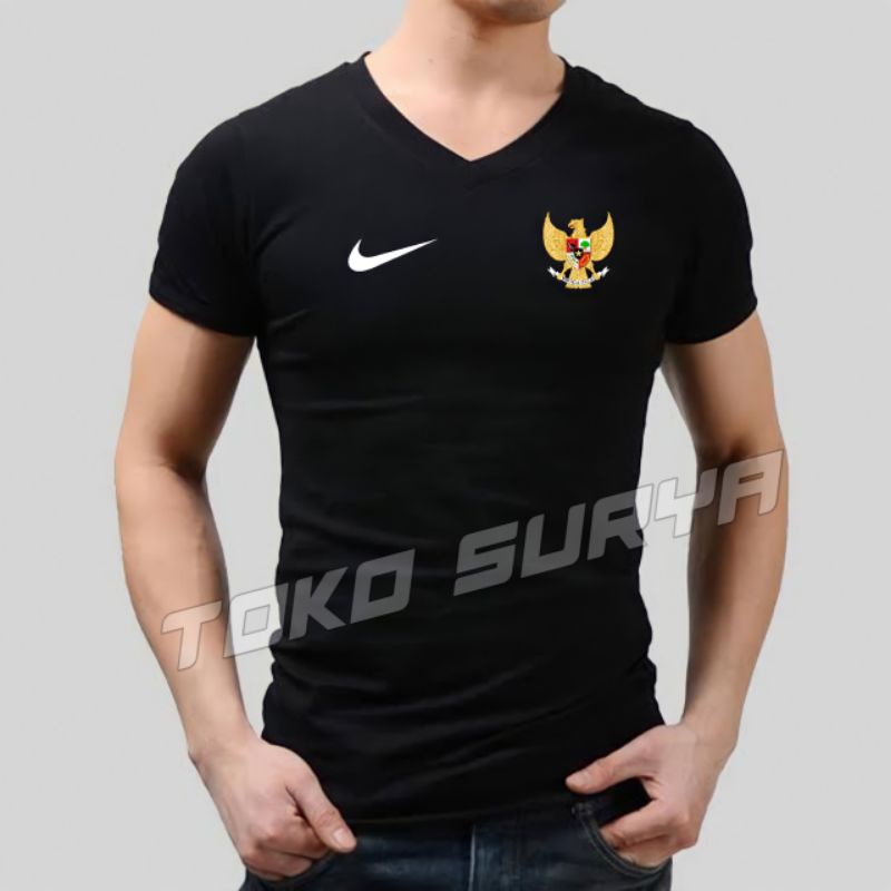 Baju Futsal Jersey Timnas Garuda Indonesia Kaos Setelan Sepak Bola-ATASAN HITAM