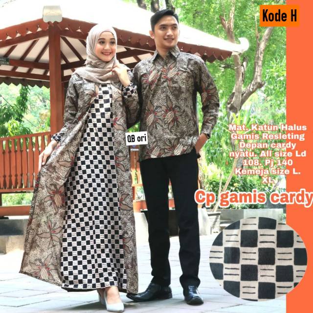 GROSIR COUOLE GAMIS CARDY BATIK  COUPLE KEMEJA PANJAN