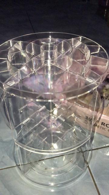 Kan Rak Kosmetik Akrilik Putar 360 Derajat Desktop Storage Rotate